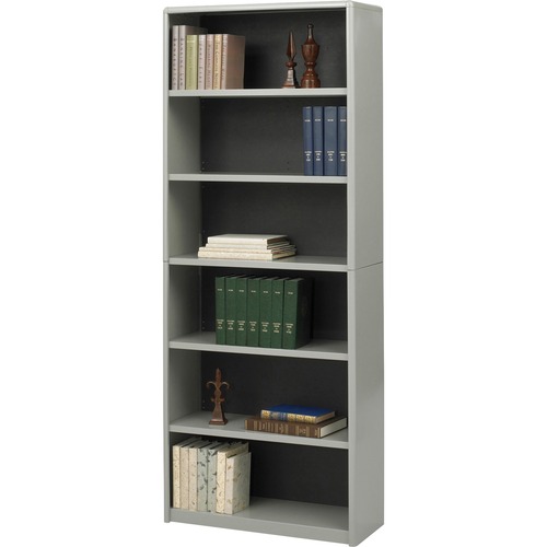 6 Shelf Bookcase, 31-3/4"Wx13-1/2"Dx80"H, Gray
