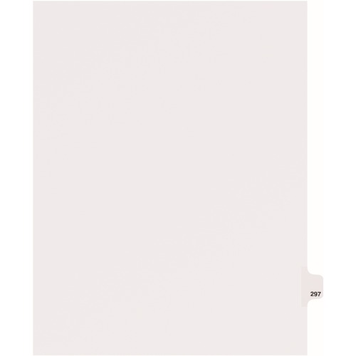 Dividers, "297", Side Tab, 8-1/2"x11", 25/PK, White