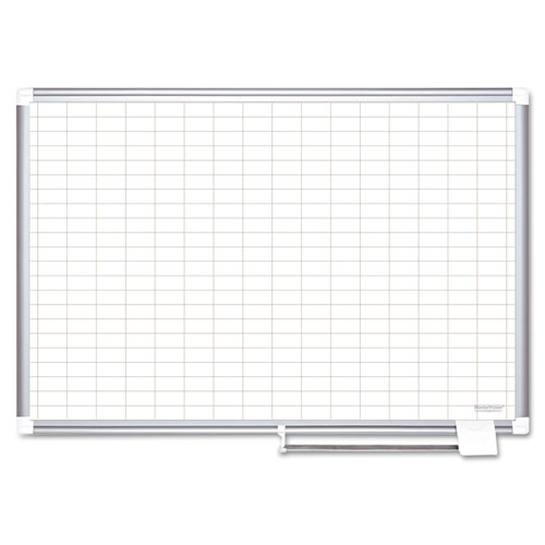 Grid Planning Board, 1 X 2 Grid, 72 X 48, White/silver