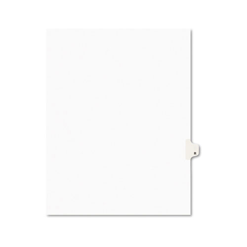Avery-Style Legal Exhibit Side Tab Dividers, 1-Tab, Title R, Ltr, White, 25/pk