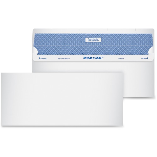 Reveal N Seal Business Envelope, #10, 4 1/8 X 9 1/2, White, 500/box