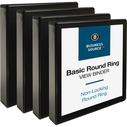 View Binders, w/ 2 Inside Pockets, 1-1/2" Capacity, 4/BD, BK