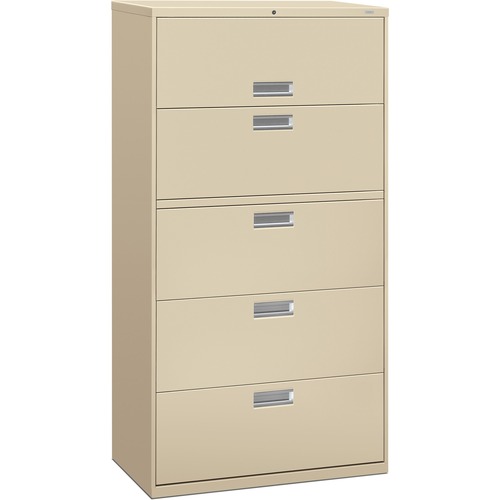 600 Series Five-Drawer Lateral File, 36w X 19-1/4d, Putty