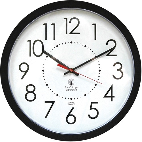 Electric Contemporary Clock, 14-1/2", Black