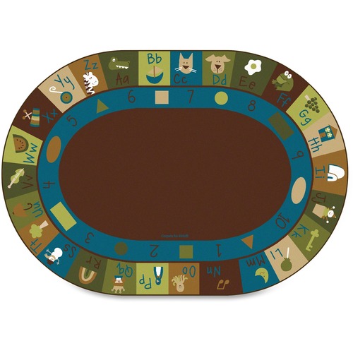 Learning Blocks Rug, Nature, 6'x9', Oval, Multi