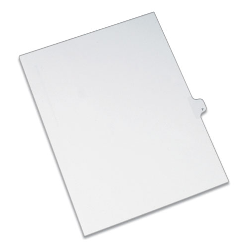 Allstate-Style Legal Exhibit Side Tab Divider, Title: P, Letter, White, 25/pack