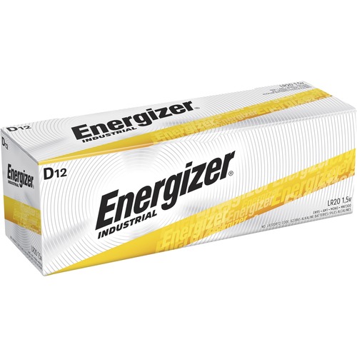 Energizer Industrial Alkaline Battery, D, 72/CT