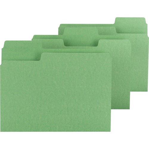 Supertab Colored File Folders, 1/3 Cut, Letter, Green, 100/box