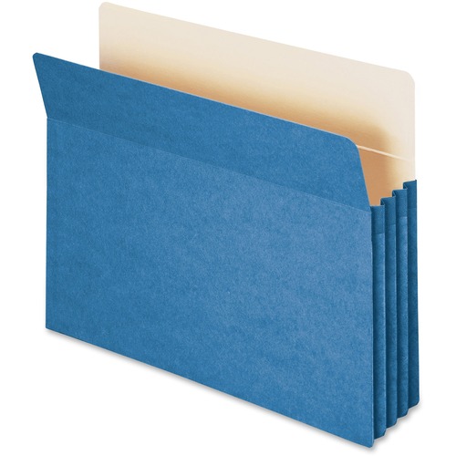 3 1/2" Exp Colored File Pocket, Straight Tab, Letter, Blue