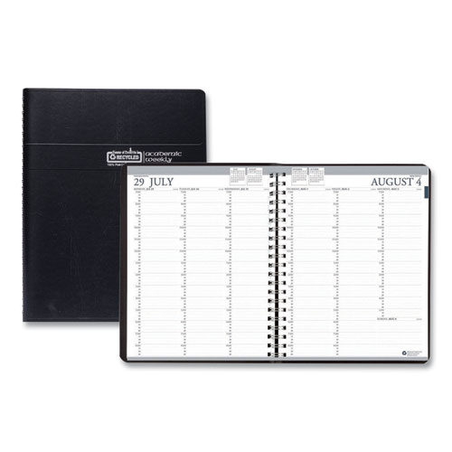 RECYCLED PROFESSIONAL ACADEMIC WEEKLY PLANNER, 8-1/2 X 11, BLACK, 2018-2019