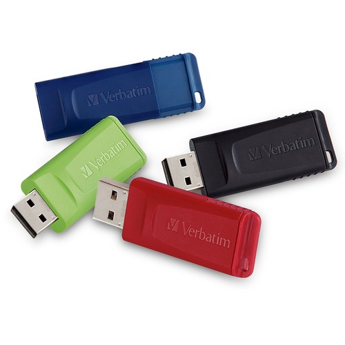 STORE 'N' GO USB FLASH DRIVE, 16 GB, ASSORTED COLORS, 4/PACK