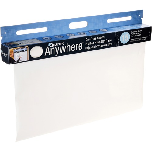 Dry-Erase Sheets, Tear Off Shts, 40ft RL, 15 SHT/RL, White