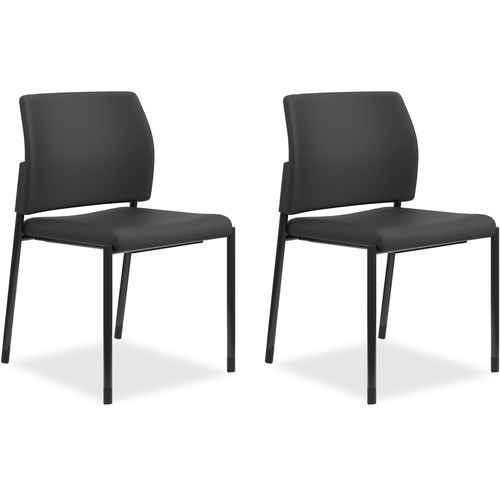 Accommodate Series Armless Guest Chair, Black Fabric