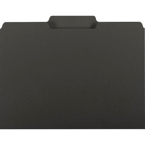 Interior File Folders, 1/3 Cut Top Tab, Letter, Black, 100/box