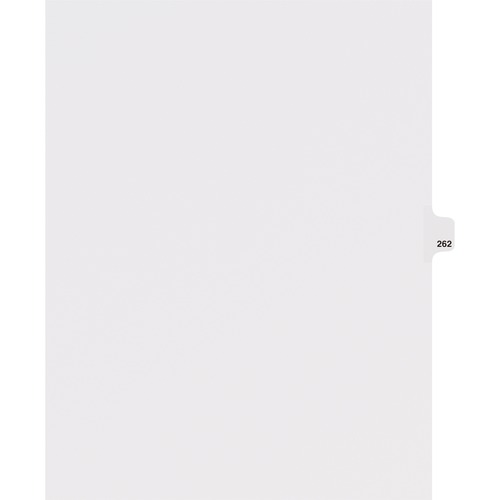 Divider, "262", Side Tab, 8-1/2"x11", 25/PK, White