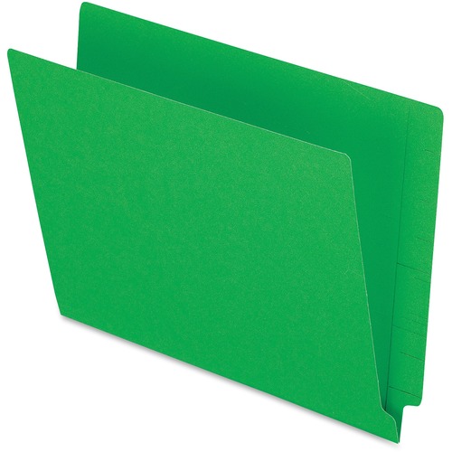 Reinforced End Tab Folders, Two Ply Tab, Letter, Green, 100/box