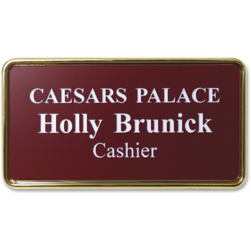 Name Badge 1-1/2"x3", Gold Frame