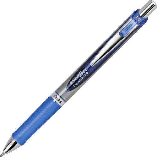 ENERGEL RTX RETRACTABLE GEL PEN, BOLD 1 MM, BLUE INK, BLUE/GRAY BARREL