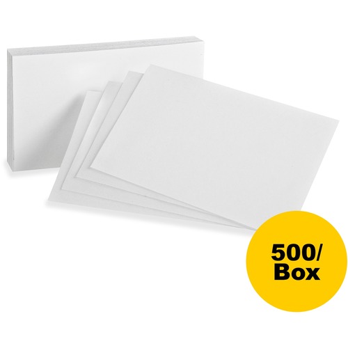Index Cards, Blank, 4"x6", 500/BX, White
