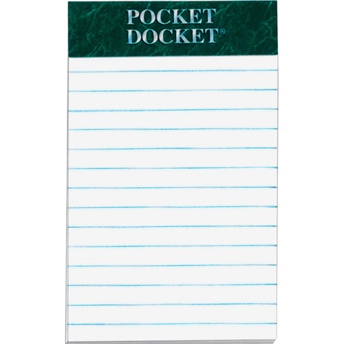 Docket Ruled Perforated Pads, Legal/wide, 3 X 5, White, 50 Sheets, Dozen