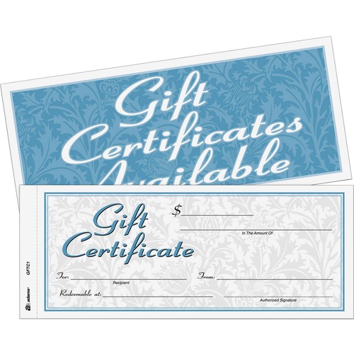 Gift Certificates W/envelopes, 8 X 3 2/5, White/canary, 25/book