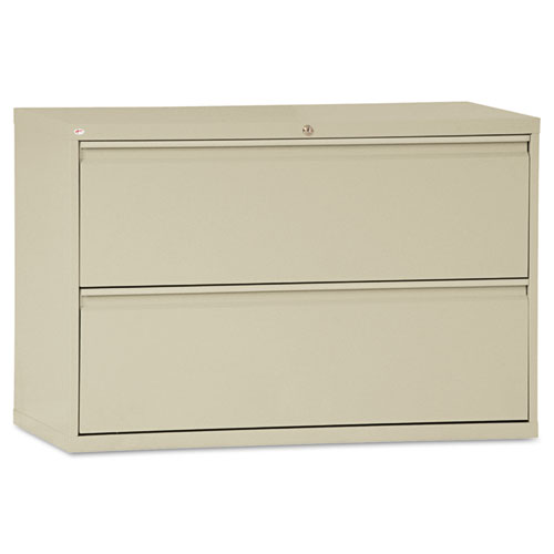 TWO-DRAWER LATERAL FILE CABINET, 42W X 18D X 28 3/8H, PUTTY