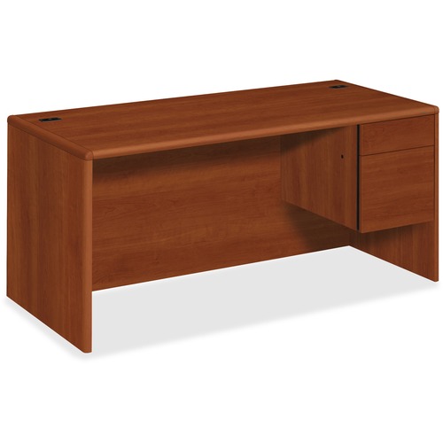 10700 Series "l" Desk, 3/4 Right Pedestal, 66w X 30d X 29 1/2h, Cognac