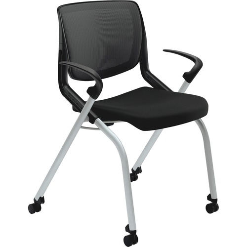 Motivate Seating Nesting/stacking Flex-Back Chair, Black/onyx/platinum