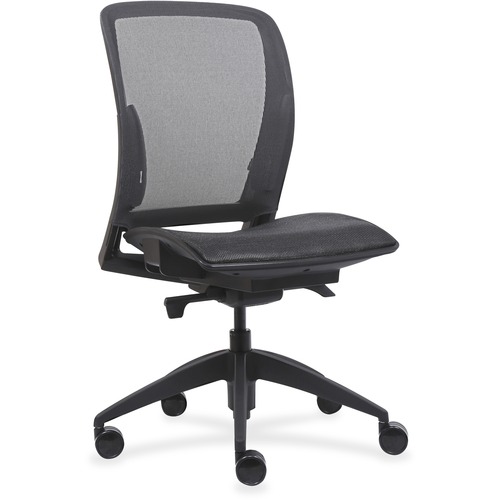 Mid-back Chair, Mesh Seat & Back, 26-1/2"x25"x45", Black