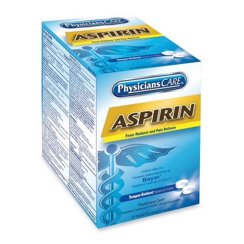 Aspirin Medication, Two-Pack, 50 Packs/box