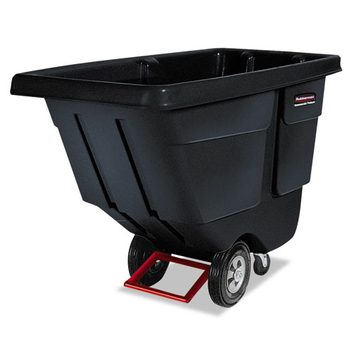 ROTOMOLDED TILT TRUCK, RECTANGULAR, PLASTIC, 850 LB CAPACITY, BLACK