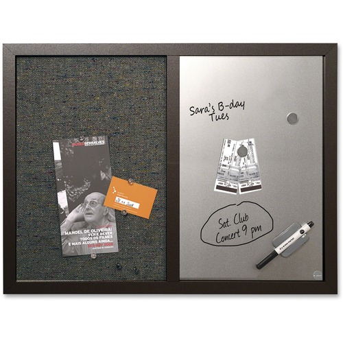 Combo Bulletin Board, Bulletin/dry Erase, 24x18, Black Frame
