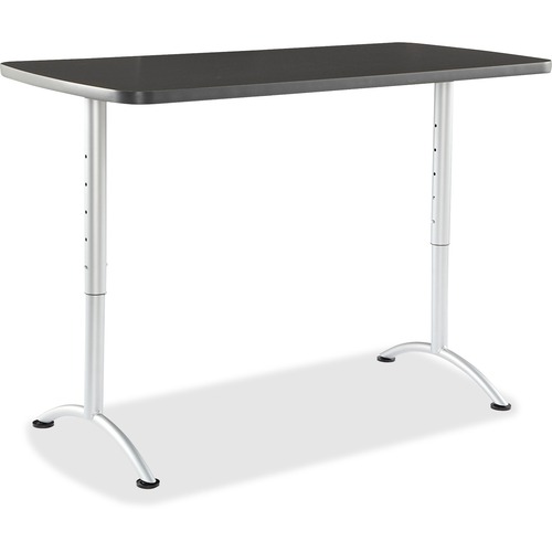 Arc Sit-To-Stand Tables, Rectangular Top, 60w X 30d X 30-42h, Graphite/silver