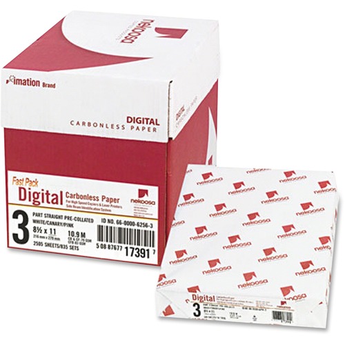 Fast Pack Digital Carbonless Paper, 8-1/2 X 11, White/canary/pink, 2500/carton