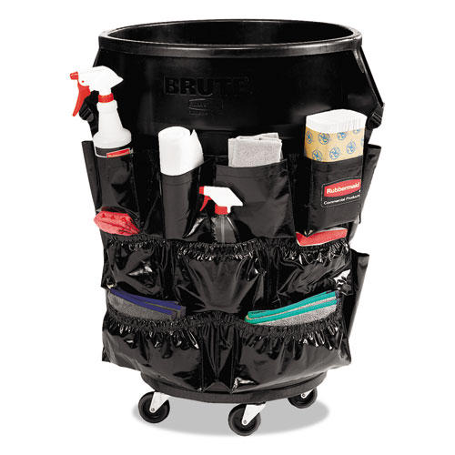 Brute Caddy Bag, 12 Pockets, Black, 6/carton