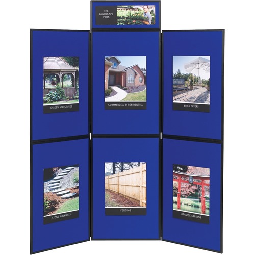 Show-It! Display System, 72 X 72, Blue/gray Surface, Black Frame