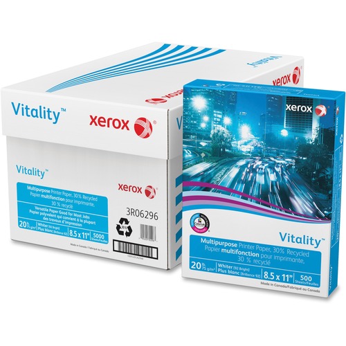 Vitality 30(percent) Recycled Multipurpose Printer Paper, 8 1/2 X 11, White, 500 Sheets