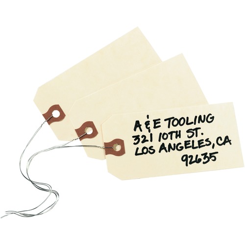 Double Wired Shipping Tags, 13pt. Stock, 4 1/4 X 2 1/8, Manila, 1,000/box
