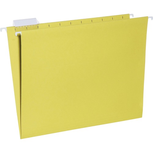 7530013649501, HANGING FILE FOLDER, LETTER SIZE, 1/5 CUT TOP TABS, YELLOW, 25/BX