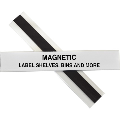 HOL-DEX MAGNETIC SHELF/BIN LABEL HOLDERS, SIDE LOAD, 1" X 6", CLEAR, 10/BOX