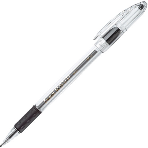 R.s.v.p. Stick Ballpoint Pen, 1mm, Trans Black Barrel, Black Ink, Dozen