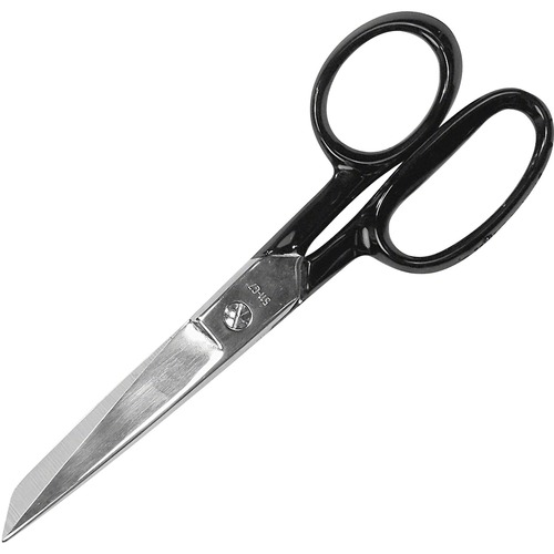 HOT FORGED CARBON STEEL SHEARS, 7" LONG, 3.13" CUT LENGTH, BLACK STRAIGHT HANDLE