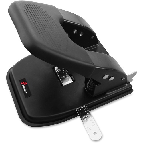 7520016203314, ADJUSTABLE TWO-HOLE PUNCH, 1/4" HOLES, BLACK