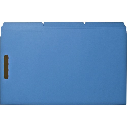 Fastener Folders,w/2-Ply Tab,1/3 AST Tab,Lgl,50/BX,Blue
