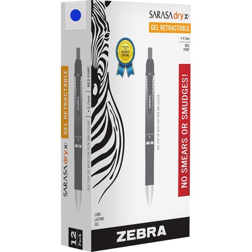 SARASA DRY GEL X1 RETRACTABLE PEN, MEDIUM POINT, 0.7 MM, BLUE INK