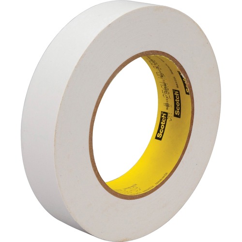 256 Printable Flatback Paper Tape, 1" X 60yds, 3" Core, White