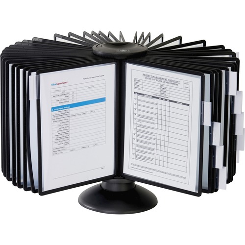 Sherpa 40-Panel Carousel Reference System, 80 Sheet Capacity, Black