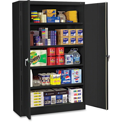 Assembled Jumbo Steel Storage Cabinet, 48w X 18d X 78h, Black