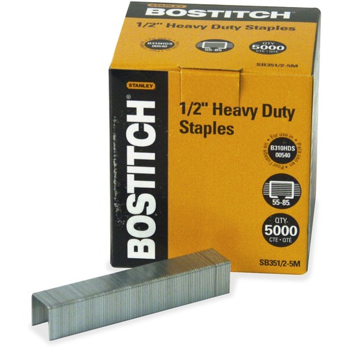 Heavy-Duty Premium Staples, 1/2" Leg Length, 5000/box