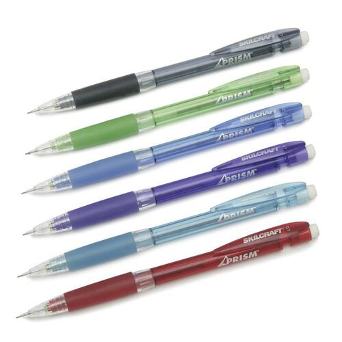 7520015654871, PRISM MECHANICAL PENCIL, .7MM, TRANSLUCENT, ASSORTED, DOZEN